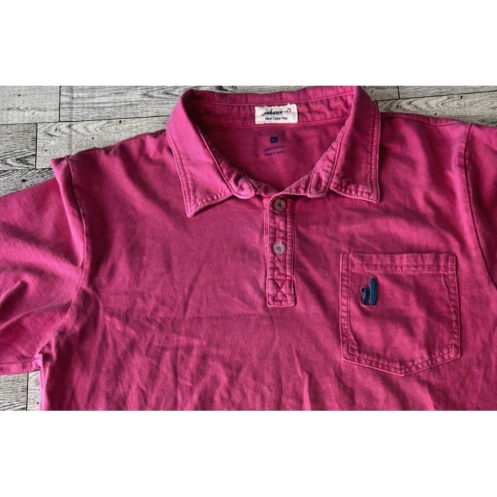 Johnnie-O Polo Shirt Boys 16 Taffy Pink ShortSleeve WestCoast Prep Cotton Pocket